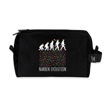 Fool Evolution | Homo Carnival | Carnival - Recycled Toiletry Zip Bag - black - Front