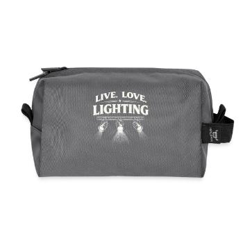 Technicien en éclairage, technicien en éclairage, homme d’éclairage - Trousse de toilette en tissu recyclé - anthracite - Devant