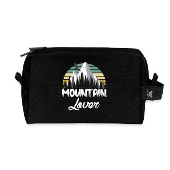 Mountain Retro Mountain Landscape - Recycled Toiletry Zip Bag - black - Front