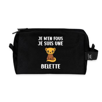 Belette Attitude Je M'en Fous - Trousse de toilette en tissu recyclé - noir - Devant