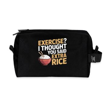 Extra Rice Humor - Recycled Toiletry Zip Bag - black - Front