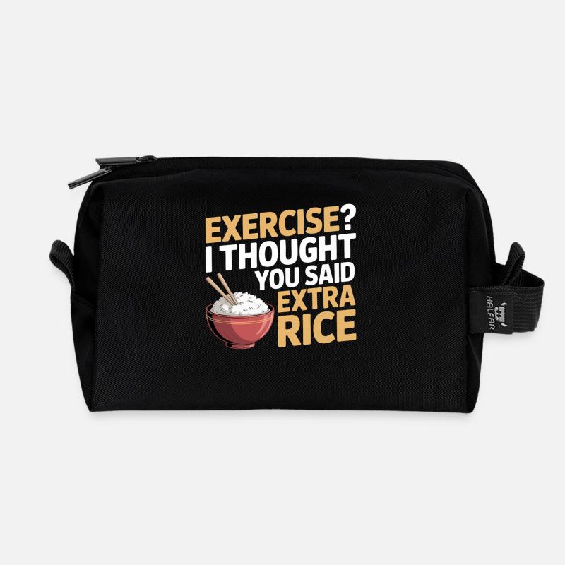 Extra Rice Humor - Recycled Toiletry Zip Bag - black