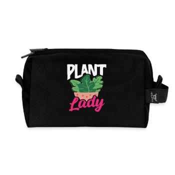 Plant lover planting succulent flower - Recycled Toiletry Zip Bag - black - Front
