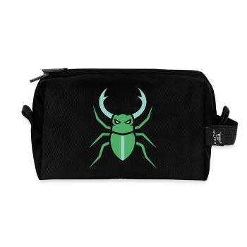 Symbole du Scarabée Vert - Trousse de toilette en tissu recyclé - noir - Devant