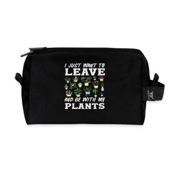 Be With My Plants Plant Lover Succulent - Recycled Toiletry Zip Bag - black - Front