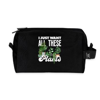 Plant lovers want all these plants - Recycled Toiletry Zip Bag - black - Front