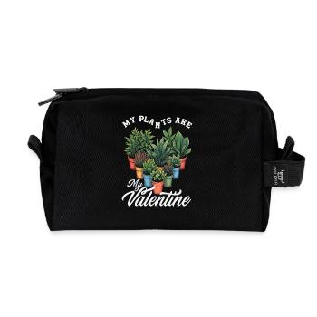 Plant Lover Plants Valentine Succulent - Recycled Toiletry Zip Bag - black - Front