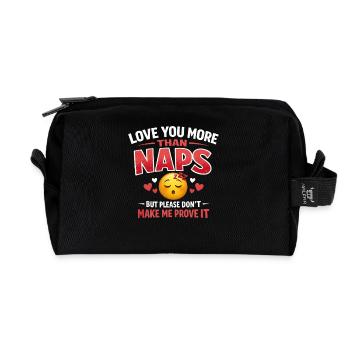 Funny Napping Sleep Lazy Tired Nap Time Humor - Recycled Toiletry Zip Bag - black - Front