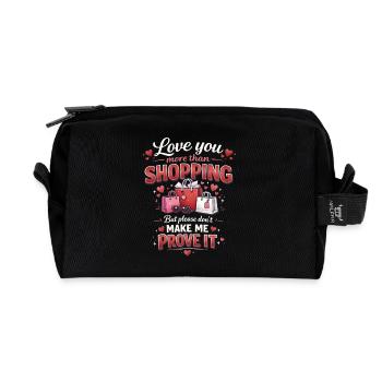 Folie de shopping drôle Thérapie du shopping Humour acheteur - Trousse de toilette en tissu recyclé - noir - Devant