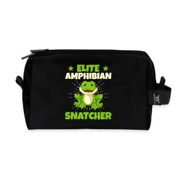 Trape-grenouilles, Grenouille d’élite, Griffe d’élite pour les ramasser d’amphibiens, - Trousse de toilette en tissu recyclé - noir - Devant