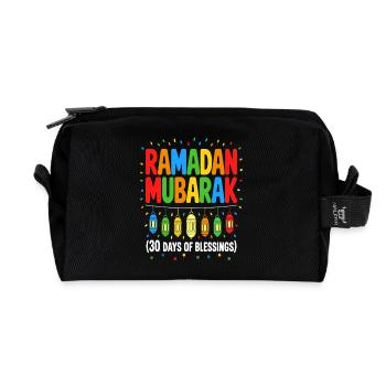 Ramadan Mubarak Lantern Happy Ramadan Mubarak Boys - Recycled Toiletry Zip Bag - black - Front