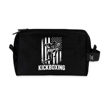 Kickboxen Flagge Stil - Recycelte Kulturtasche - Schwarz - Vorne