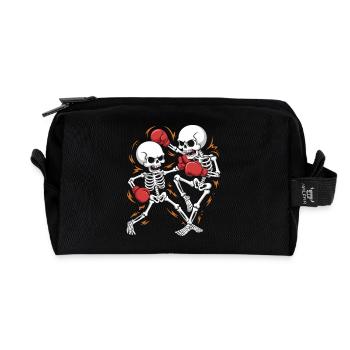 Squelettes de boxe en rythme osseux - Trousse de toilette en tissu recyclé - noir - Devant