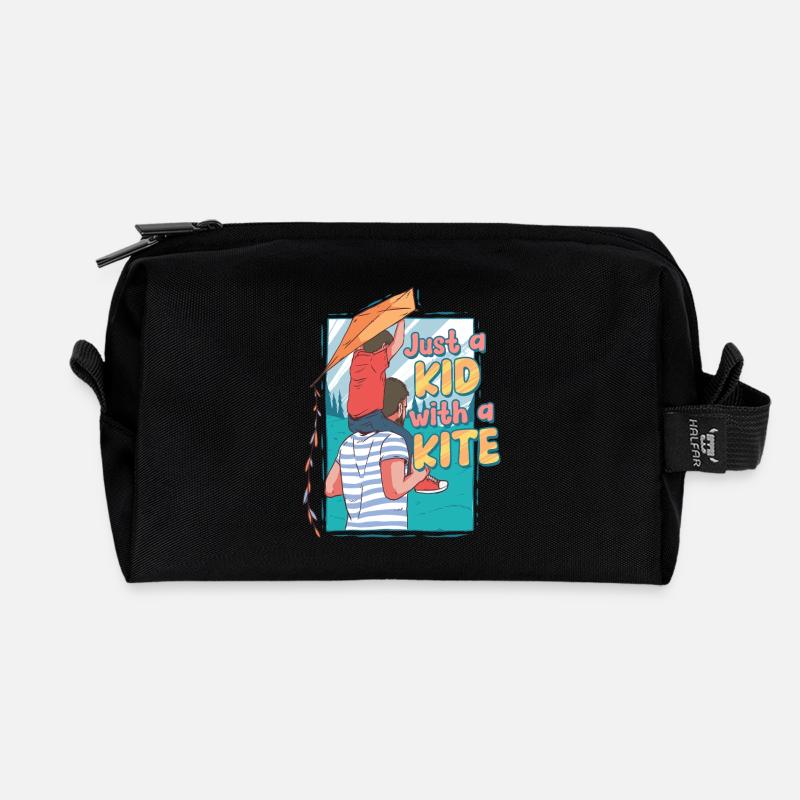 Drachen Drachensteigen - Recycelte Kulturtasche - Schwarz