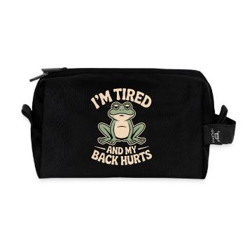 I'm Tired and My Back Hurts Funny Aging Quote - Recycled Toiletry Zip Bag - black - Front