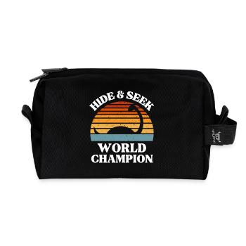 Versteckspiel-Weltmeister Nessie Retro Art - Recycelte Kulturtasche - Schwarz - Vorne