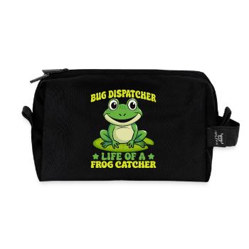 Frog Catcher Bug Dispatcher Life Of A Catcher Frog - Recycelte Kulturtasche - Schwarz - Vorne