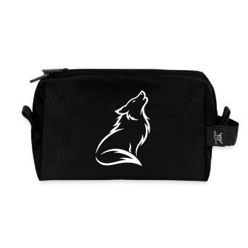 Heulender Wolf Silhouette – Mystisches Wildtier - Recycelte Kulturtasche - Schwarz - Vorne