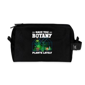 Plant Lover Botany Plants Succulent - Recycled Toiletry Zip Bag - black - Front