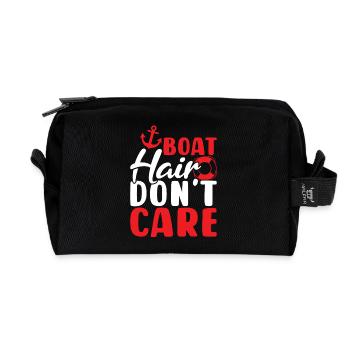Boat Hair Don't Care - Recycled Toiletry Zip Bag - black - Front