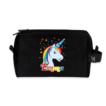 Emma, nom de jeune fille, prénom préféré - Trousse de toilette en tissu recyclé - noir - Devant