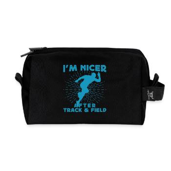 Track And Field Athletes I ́m Nicer After - Recycled Toiletry Zip Bag - black - Front