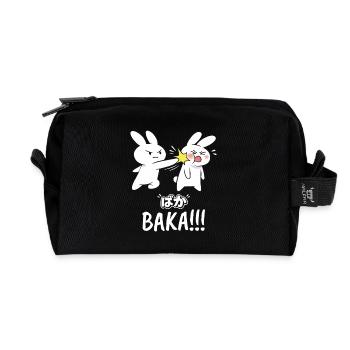 Baka Rabbit Slap Anime Funny Japanese Otaku - Recycled Toiletry Zip Bag - black - Front