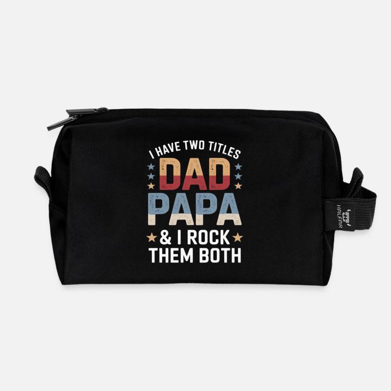Vater-Wortspiel: Dad Dada – Ich rocke beides - Recycelte Kulturtasche - Schwarz