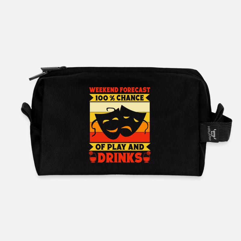 Musical Theatre Weekend Forecast Play & Drinks - Recycled Toiletry Zip Bag - black