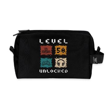 Level 50 freigeschaltet - Recycelte Kulturtasche - Schwarz - Vorne