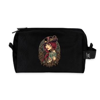 Steam Punk Schöne Frauen Steampunk - Recycelte Kulturtasche - Schwarz - Vorne
