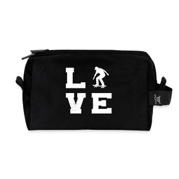 Skateboarding Liebe zum Anziehen - Recycelte Kulturtasche - Schwarz - Vorne