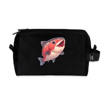 Lachse Lachs - Recycelte Kulturtasche - Schwarz - Vorne