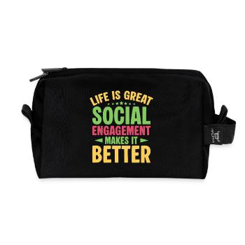 L’engagement des travailleurs sociaux dans les quotas rend les choses meilleures. - Trousse de toilette en tissu recyclé - noir - Devant