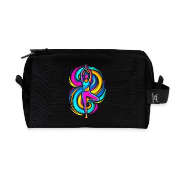 Yoga Pose - Recycled Toiletry Zip Bag - black - Front