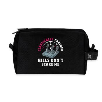Voiture manuelle, entraînée classiquement - Trousse de toilette en tissu recyclé - noir - Devant