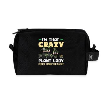 Plant Lover Plant Woman Funny Plants - Recycled Toiletry Zip Bag - black - Front
