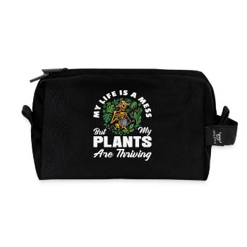Gardener Plant Lover Plants Succulent - Recycled Toiletry Zip Bag - black - Front