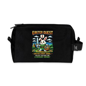 Easter Quest Pixelbunny – Sammle Eier 2026 - Recycelte Kulturtasche - Schwarz - Vorne