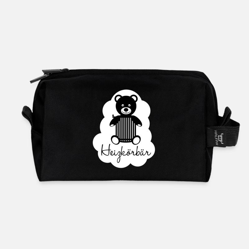 Heizkörbär - Recycelte Kulturtasche - Schwarz