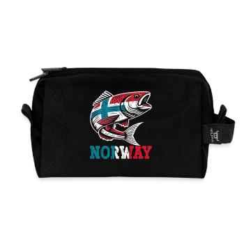 Norway Fishermen Fish Fishing Anglers Norway - Recycled Toiletry Zip Bag - black - Front