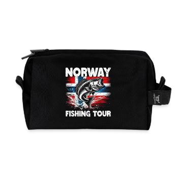 Norway Fishermen Fish Fishing Anglers Norway - Recycled Toiletry Zip Bag - black - Front