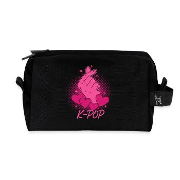 K-POP Finger Heart Koreanische Musik Liebe - Recycelte Kulturtasche - Schwarz - Vorne