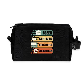 Technical Support RESTART FOOD SLEEP - Recycled Toiletry Zip Bag - black - Front