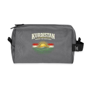 Kurdistan Là où se lève le soleil Kurdes Kurd - Trousse de toilette en tissu recyclé - anthracite - Devant