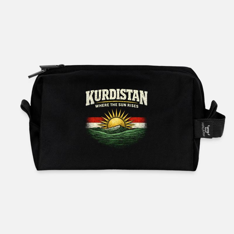 Kurdistan Where The Sun Rises Kurde Kurden - Recycelte Kulturtasche - Schwarz