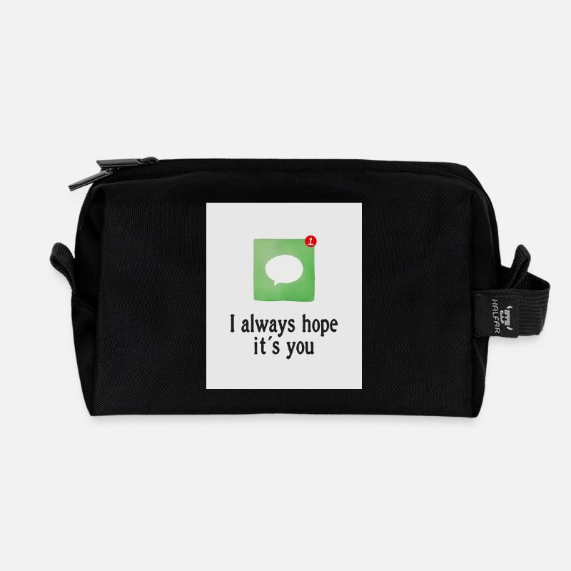 Ich hoffe immer, dass du es bist. - Recycelte Kulturtasche - Schwarz