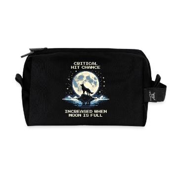 Kritischer Treffer bei Vollmond | Wolf - Recycelte Kulturtasche - Schwarz - Vorne