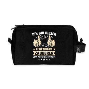 Zauberer Sprüche - Recycelte Kulturtasche - Schwarz - Vorne