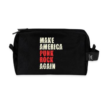 Punk Rock Revival, impression de frappe - Trousse de toilette en tissu recyclé - noir - Devant